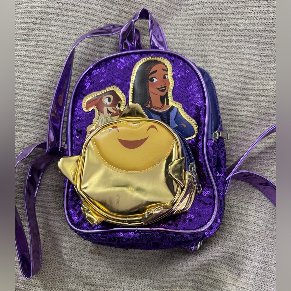 Wish Purple and Gold Sequin Backpack